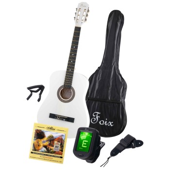 FCG-2038CAP-WH Классическая гитара с чехлом, ремнем, тюнером, белая - Foix