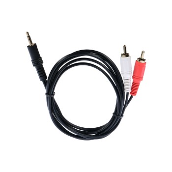 Кабель AUX 3.5мм-2xRCA 1.5м ПВХ черный в пакете - GoPower