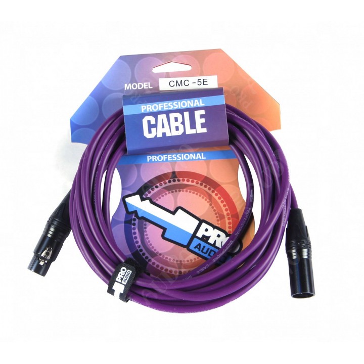 CMC-5E Микрофонный кабель XLR-мама - XLR-папа, длина 5 м - PROAUDIO