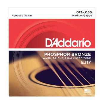 EJ17 Струны для акустической гитары - D'ADDARIO (13-56)