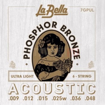 7GPUL Комплект струн для акустической гитары - La Bella 9-48