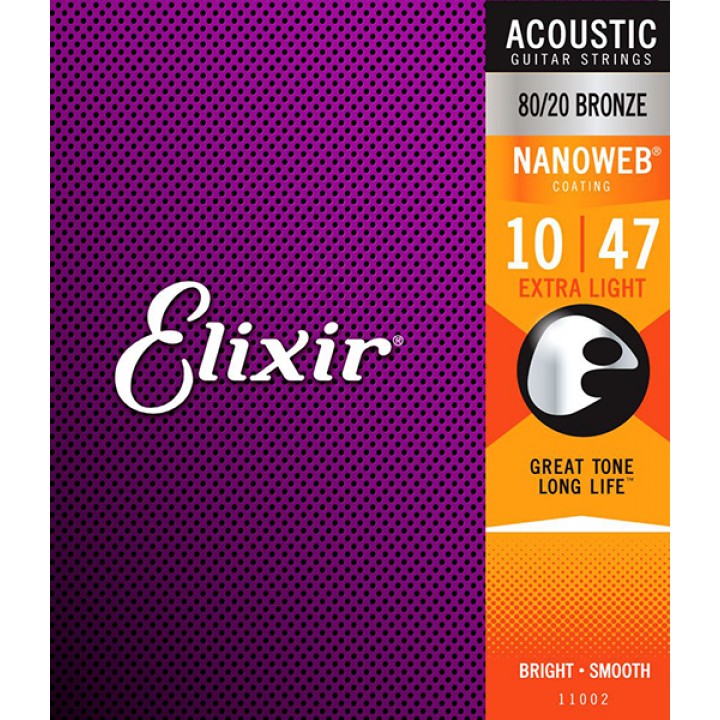 11002 NANOWEB Комплект струн для акустической гитары - Elixir (10-47)