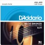 EJ11 BRONZE 80/20 Струны для акустической гитары бронза Light - D'ADDARIO (12-53)