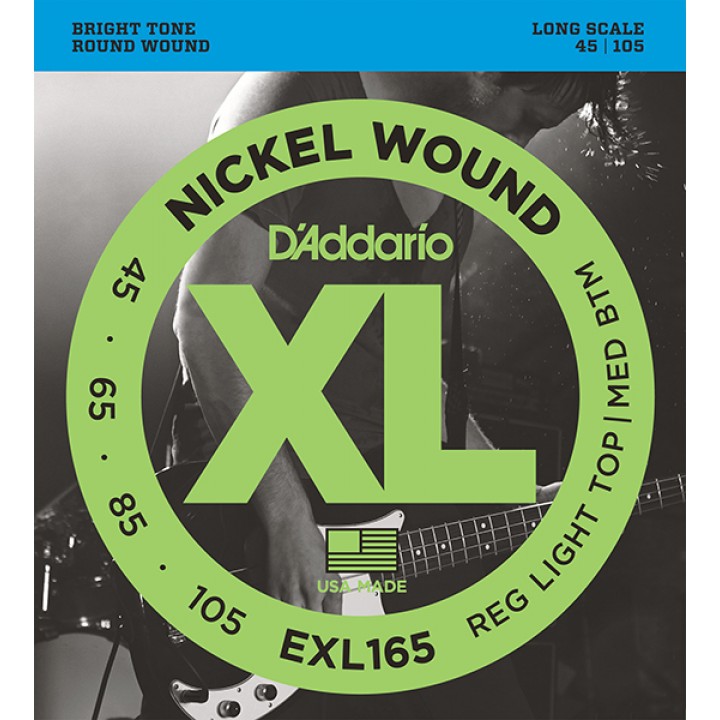 EXL165 XL NICKEL WOUND Струны для бас-гитары 45-105 - D`Addario