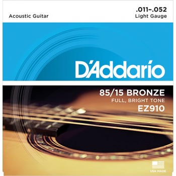 EZ910 AMERICAN BRONZE 85/15 Струны для акустической гитары - D`Addario Light 11-52 