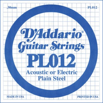 PL012 Plain Steel Отдельная струна без обмотки 0.30 мм - D'Addario