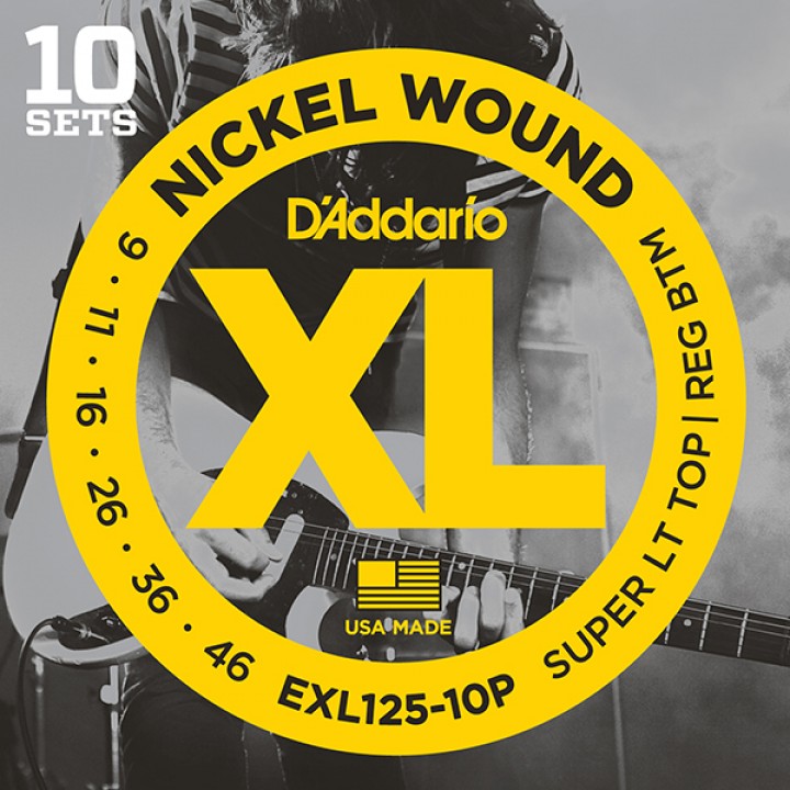 EXL125-10 Nickel Wound Струны для электрогитары - D'Addario (9-46) 